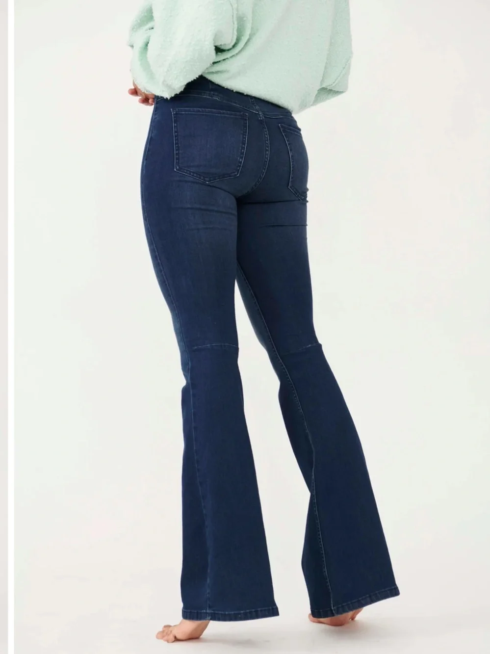 FREE PEOPLE PENNY PULL-ON FLARE JEANS Rich Blue 31